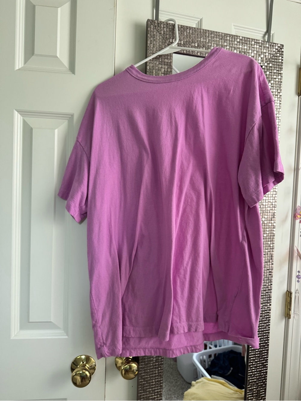 Pink Old Navy Casual Crew Neck T-Shirt in Lavender Pink